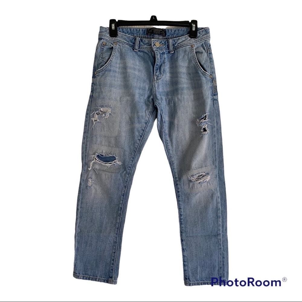 Zara Basic Heritage Distressed Vintage style  Denim jeans, size2